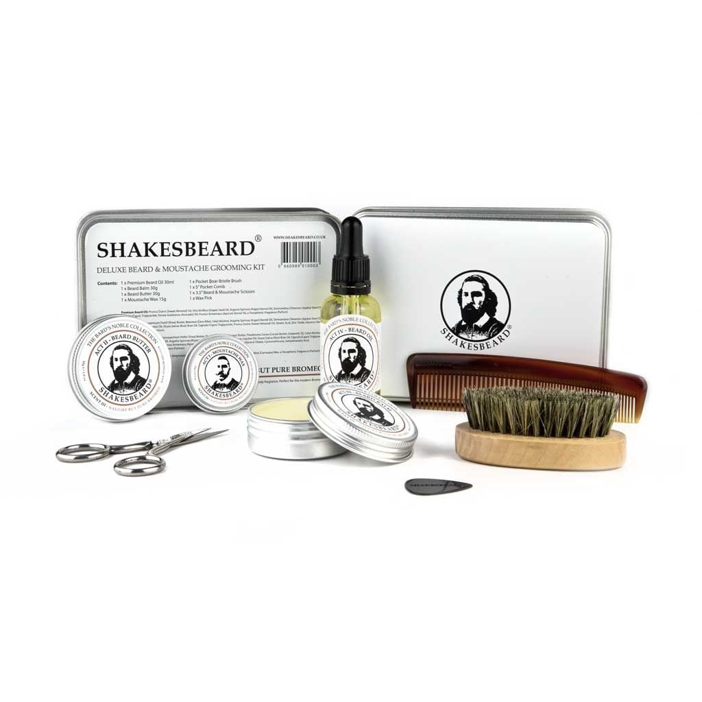 Shakesbeard Beard Care Classic Cedarwood Deluxe Beard & Moustache Grooming Kit Naught But Pure Bromeo